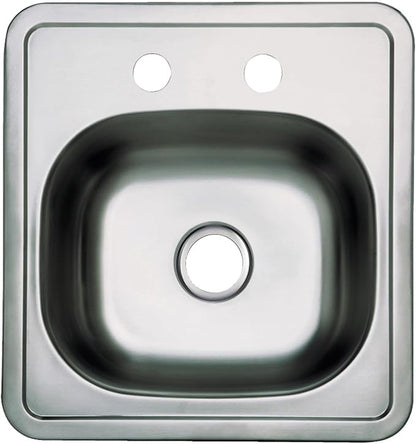 Gourmetier GKTS1515 Self-Rimming Single Bowl Bar Sink, Brushed