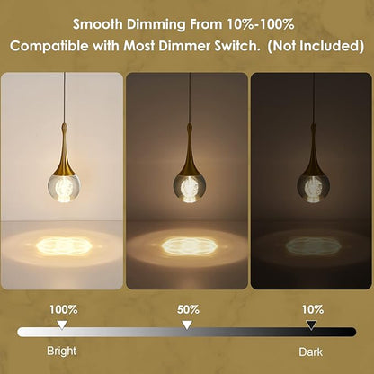 Modern LED Pendant Light for Kitchen Island, Dimmable Gold Teardrop Crystal Ceiling Pendant Lighting for Dining Room Bedroom Bathroom Hallway Entryway 3000k Warm White