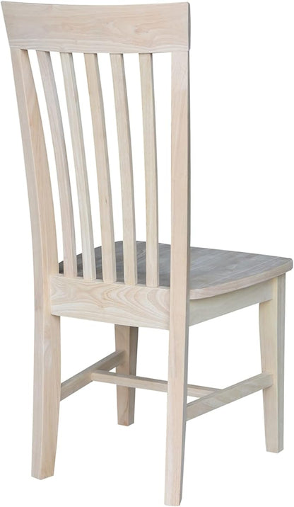 Set of 2 Tall Mission Dining Chairs Solid Parawood, Upgrade Your Dining Experience, Stain or Paint in Any Color, Sturdy and Long-Lasting, 18.1"W x 22.05"D x 40.16"H, Unfinished