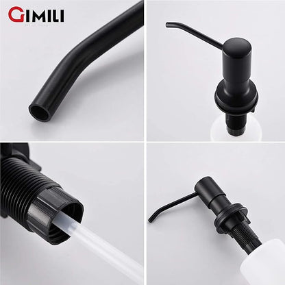GIMILI Touchless Spring Kitchen Faucet with Soap Dispenser,Matte Black&Gold