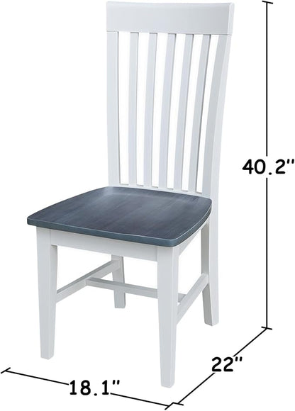 International Concepts Set of Two Tall Mission Chairs, White/Heather gray