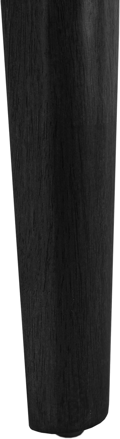 Mid - Century Modern Solid Wood Table with 4 Farmhouse Pcs Tapered Dining Table Legs for Kitchen Island, Bench - Natural Hardwood Replacement Legs (Black)