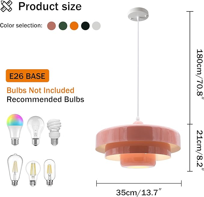 Pink Pendant Light Mid Century Pendant Lamp Nordic Pendant Lighting Fixture Hanging Ceiling Light 3-Layer Shade Design for Kitchen Island Dining Table Bedroom