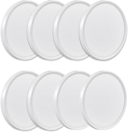 8PK 9 Inch LED Flush Mount Ceiling Light, 18W, 1860LM, 3000K/4000K/6000K CCT Selectable, Round Flat Panel Low Profile Ceiling Light Fixtures for Hallway, Kitchen, Bedroom, Laundry Room