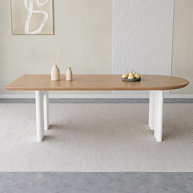 GSOUL Dining Table Solid Wood Island Table Restaurant Dining Rectangular Wall-Mounted Oval Home Desk Large Plate Kitchen Table