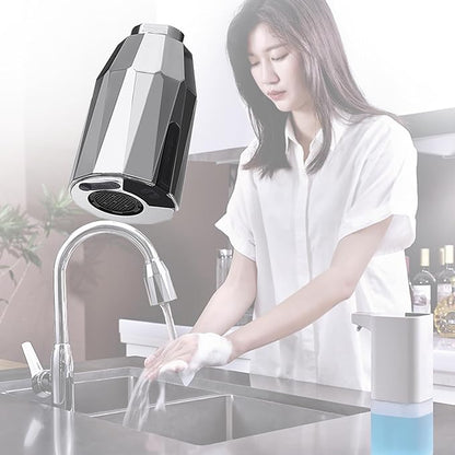 Smart Touchless Faucet Adapter, 2024 New Updated Automatic Sensor Faucet Adapter, Touchless Bathroom Faucet, Sensor Water Saving Faucet Adapter with Revolutional Bubbler, Splash Prevention (2SETS)