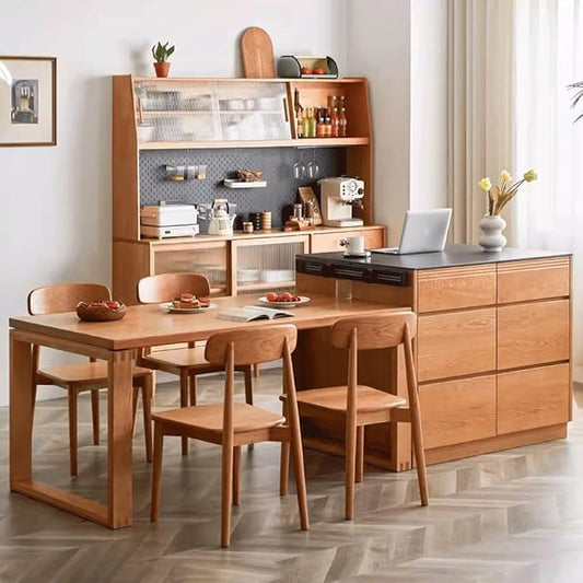 BABETT Solid Wood Dining Table, Retro Island Table, Integrated Large Table, Home Work Table, Dining Table, Living Room Table (Size : M:160 * 85 * 75cm)