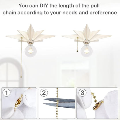 16 inch Flush Mount Ceiling Light with Pull Chain On/Off Switch, White Star Ceiling Light Fixtures, Farmhouse Modern Lighting for Hallway, Entryway, Porch, Study, Bedroom, Stair, Kitchen, Bathroom