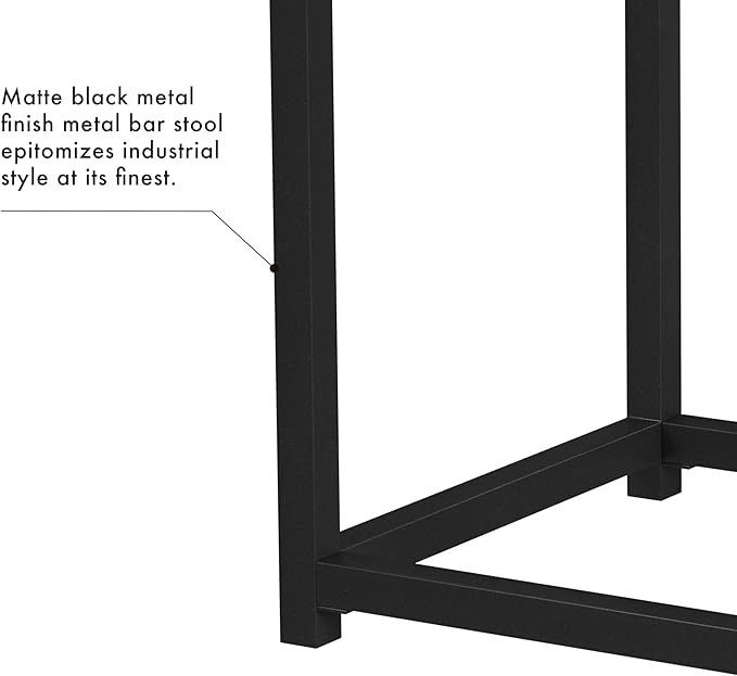Homepop Home Decor | Modern 24-Inch Counter Stool | Backless Metal Frame Bar Stools Counter Height | Decorative Home Furniture, Carmel Faux Leather