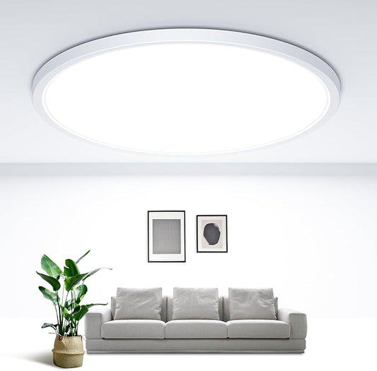 Peasur 15Inch LED Ceiling Light Flush Mount, 5CCT 3000K-6500K Adjustable Ceiling Light Fixture, 3000LM 30W Bright White Flat Lighting Fixture for Hallway Kitchen Bathroom Bedroom