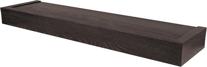 HIGH & MIGHTY 515653 Modern 18" Floating Shelf Holds up to 15lbs, Easy Tool-Free Dry Wall Installation, Flat, eCommerce Packaging, Espresso
