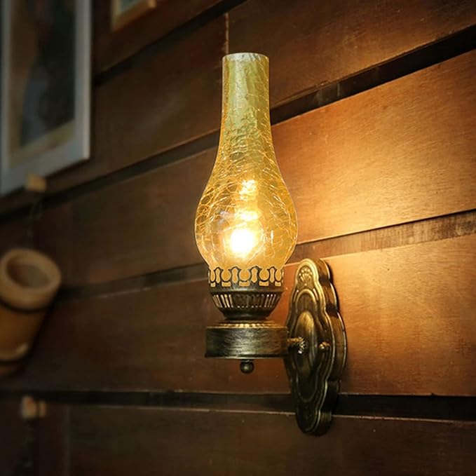 TFCFL Vintage Wall Sconce Rustic Farmhouse Wall Lamp Industrial Glass Wall Light Fixtures Bedside Wall Lighting for Living Room, Bedroom, Hallway (1PCS)