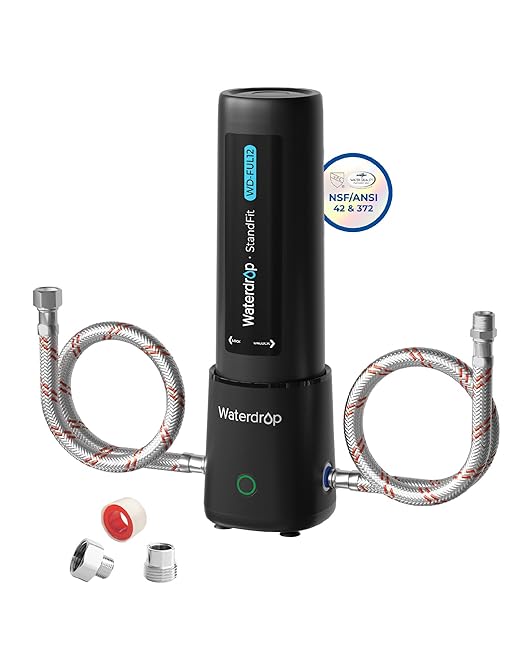 Waterdrop UL12A Under Sink Water Filter, Upgraded for 10UA, No Drill Required for Renters, Time Reminder, Easy Installation, Reduces Chlorine, Bad Taste & Odor, NSF/ANSI 42 Certified (Filter: FUL12)