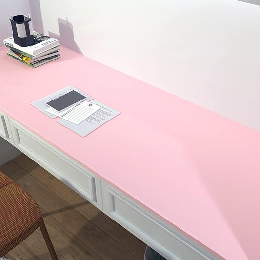 Decotalk Pink Contact Paper for Cabinets Peel and Stick - 17.7x200 Inch Pink Contact Paper Self Adhesive Solid Color Wallpaper for Bedroom Wall Solid Color Wallpaper Removable