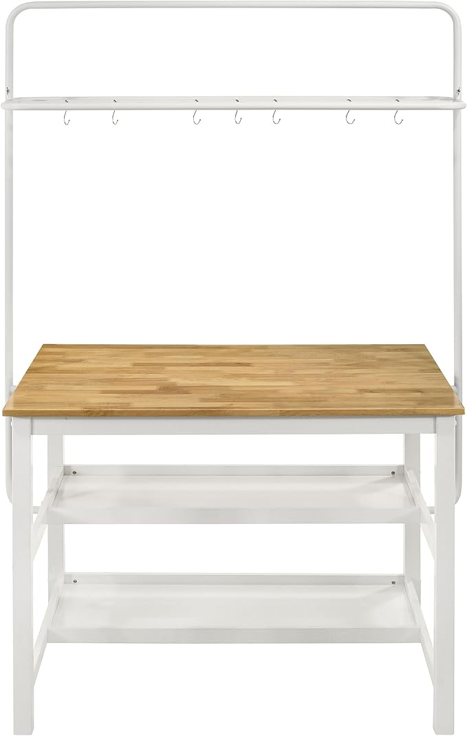 Coaster Home Furnishings Edgeworth 3-Piece Kitchen Island Counter Table Set White 122246-S3