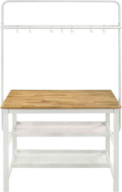 Coaster Home Furnishings Edgeworth 3-Piece Kitchen Island Counter Table Set White 122246-S3