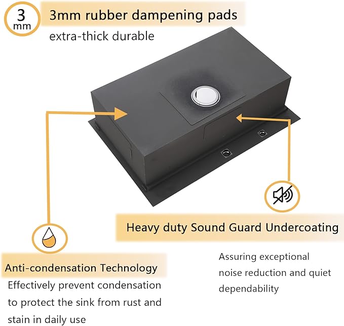 VCCUCINE 33x22 Inch Black Drop In Kitchen Sink,33 Gunmetal Black Single Bowl Stainless Steel Topmount Workstation Kitchen Sink Laundry Sink,Top mount 2 Hole Kitchen Sink with Cutting Board & Strainer