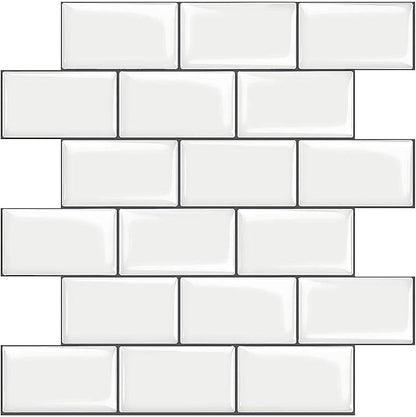 STICKGOO 1-Sheet Subway Tiles Self Adhesive Kitchen Splashbacks, Peel and Stick Wall Tile Stickers, Stick on Tiles Splashback (Black, Thicker Design)