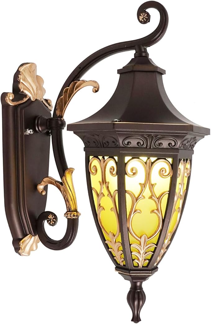 Outdoor Wall Light Fixtures, IP55 Waterproof Outside Wall Lantern Retro Exterior Wall Sconces Vintage Wall-Mounted Lights for Garage House Porch Doorway, E26 w/o Bulb