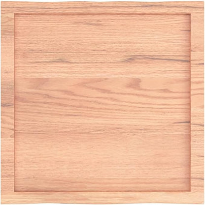 Solid Oak Table Top 23.6 x 23.6 in Live Edge Butcher Block Desk Surface Varnished Brown Square Wood Countertop for Dining Kitchen Office Studio