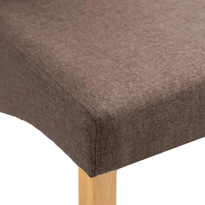 6 Pack Modern Farmhouse Dining Chairs Brown Fabric with Wooden Frame Set of 6 Comfortable Kitchen and Living Room Chairs for Home Furniture