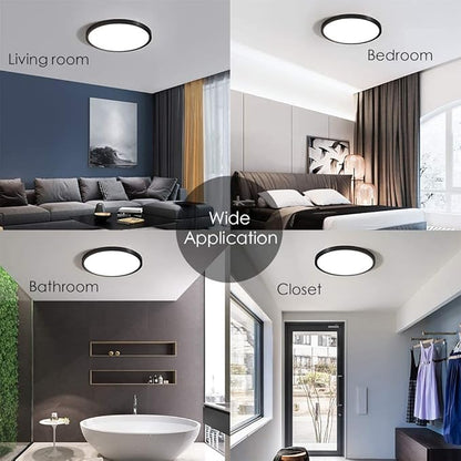 TALOYA12 Inch Flush Mount LED Ceiling Light Fixture, 4 Pack Black Ceiling Light for Bedroom Kitchen Living Room Laundry, 5 CCT Selectable, Easy to Install and Ultra Slim,Non-dimmable