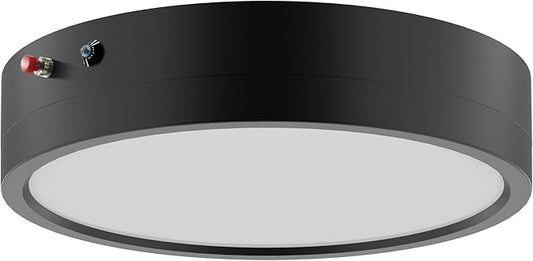 ZAGO 7 Inch Flush LED Lights with Emergency Battery Backup, Wafer Round Disk Light Emergency Kit, Edgelit, 120-277V, Dimmable, 15W, 1000LM, 5CCT Selectable, ETL/Wet Rated, Black