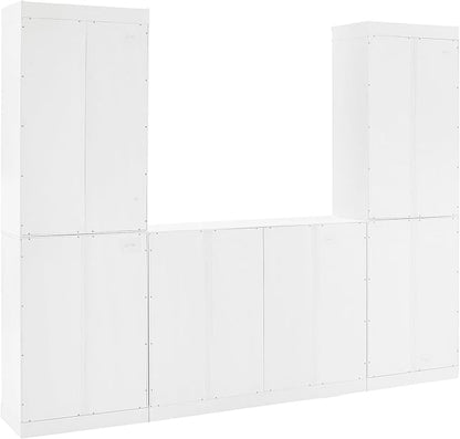 Crosley Furniture Stanton 3-Piece Traditional Sideboard Buffet Cabinet and Kitchen Storage Pantry Set, White
