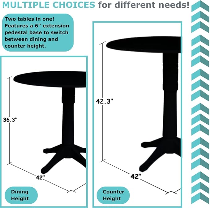 International Concepts 36" Round Top Pedestal Table-34.9" H, White
