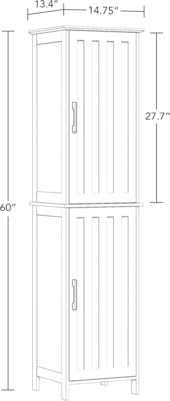 RiverRidge Monroe Cabinet with 2 Soft-Close Doors, Adjustable Shelves for Bathroom Storage - Conceal Clutter in Modern Style