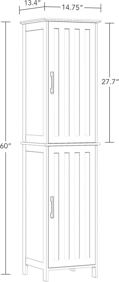 RiverRidge Monroe Cabinet with 2 Soft-Close Doors, Adjustable Shelves for Bathroom Storage - Conceal Clutter in Modern Style