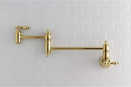 Kingston Brass KS3102AL Restoration Pot Filler, Polished Brass