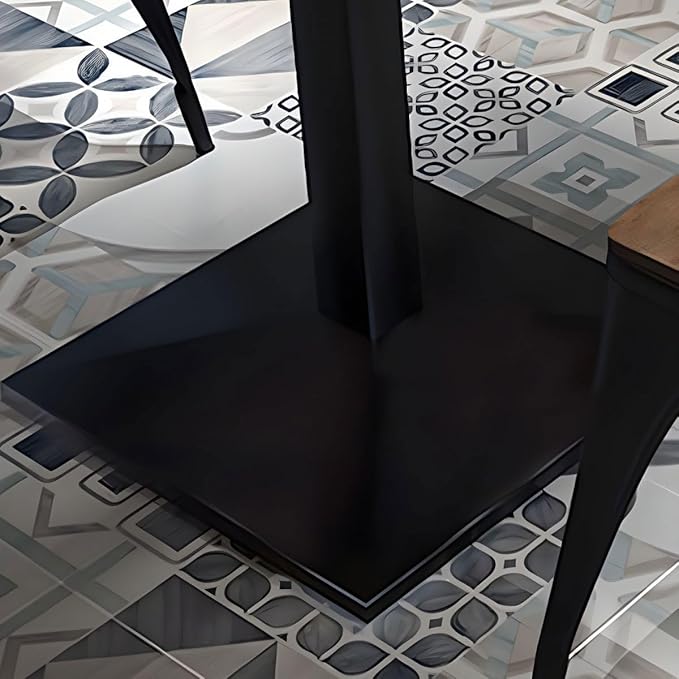 Commercial Dining Table, Metal Industrial Pedestal Dining Wood Top Table Kitchen Dining Room Minimalist Cafes Tea Shops Restaurant Rectangular Square Tables with Iron Legs
