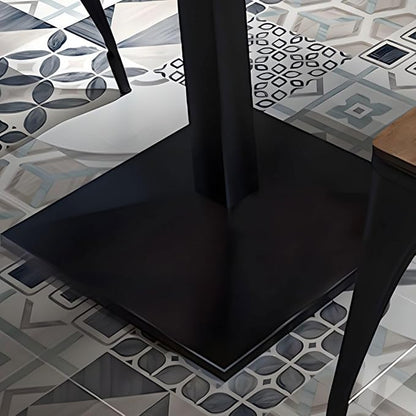 Commercial Dining Table, Metal Industrial Pedestal Dining Wood Top Table Kitchen Dining Room Minimalist Cafes Tea Shops Restaurant Rectangular Square Tables with Iron Legs
