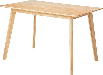 Amazon Basics FSC Certified Sturdy Solid Wood Rectangular Dining Table, Easy Assembly, Kitchen Table, 29.5"D x 47.2"W x 29.5"H, Natural Wood