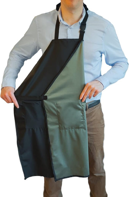 Ravill Waterproof Apron For Men and Women - 2 Pockets - 35" Long Multi Purpose Work Aprons for Dishwashing, Dog Grooming
