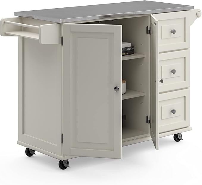 homestyles Dolly Madison Off-White Kitchen Cart