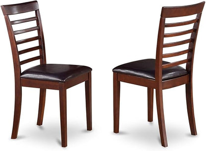HomeStock 7-Piece Modern Dining Table Set with Rectangle Wooden Table (36x60 Inch) and 6 Dining Chairs in Mahogany, Stylish Dining Room Set