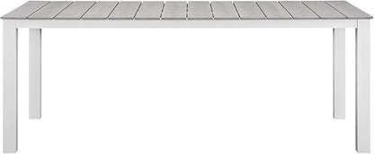 Modway EEI-1509-WHI-LGR Maine White Light Gray 80" Outdoor Patio Dining Table, Green