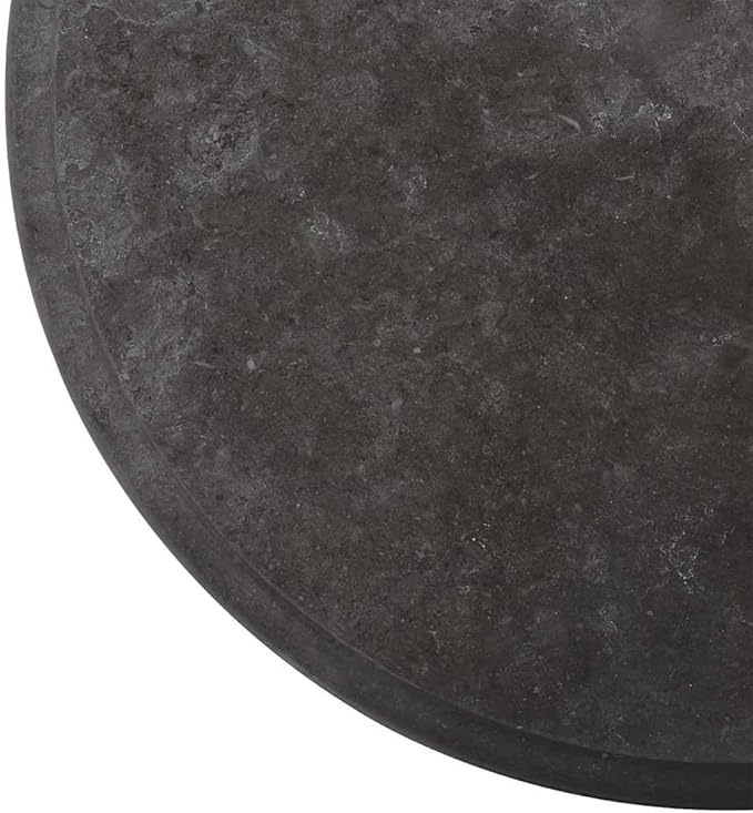 15.7in Black Marble Round Table Top 1in Thick Solid Surface Contemporary Dining or Coffee Desk for Living Room Patio and Small Spaces