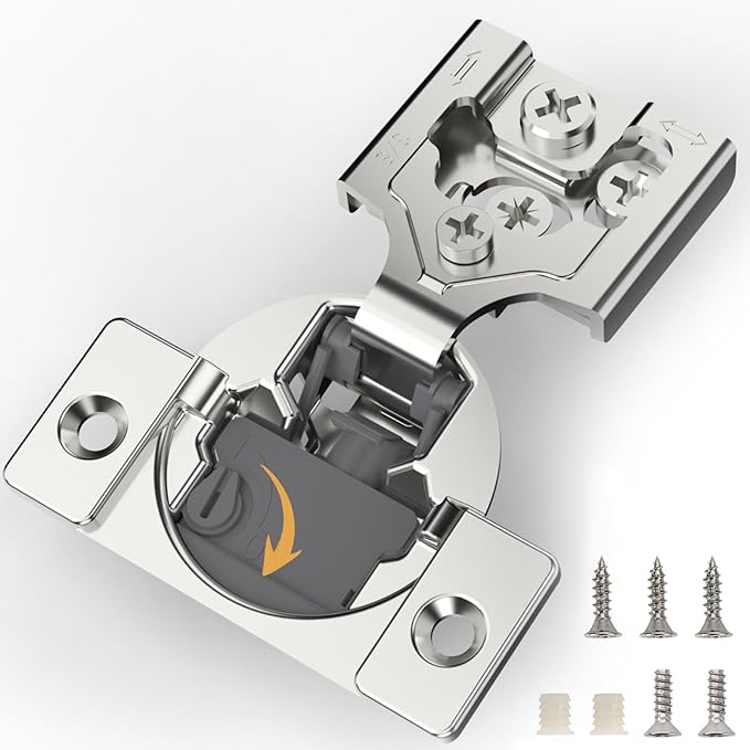 [Closing Speed Control] 30 Pack 3/8 Inch Overlay Soft Close Hinges for Face Frame Cabinet, 4D Adjustment, Stainless Steel Kitchen Cabinet Hardware, 105° Open Concealed Self Closing Hinge