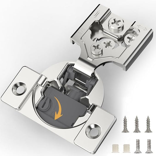 [Closing Speed Control] 30 Pack 3/8 Inch Overlay Soft Close Hinges for Face Frame Cabinet, 4D Adjustment, Stainless Steel Kitchen Cabinet Hardware, 105° Open Concealed Self Closing Hinge