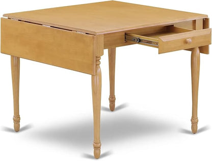 East West Furniture MZT-Oak-T Monza Modern Kitchen Table - a Rectangle Dining Table Top with Dropleaf & Stylish Legs, 36x54 Inch, Oak