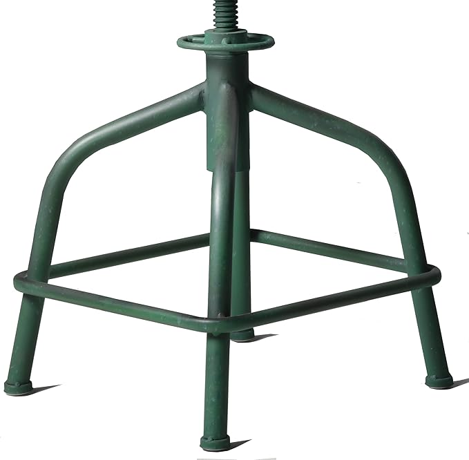 Topower 3-Piece Pub Bar Set Industrial Round Bar Table and Adjustable Swivel Stools with Backrest for 2 Match Bar Height and Counter Barstool Antique Green 1 Table + 2 Chairs