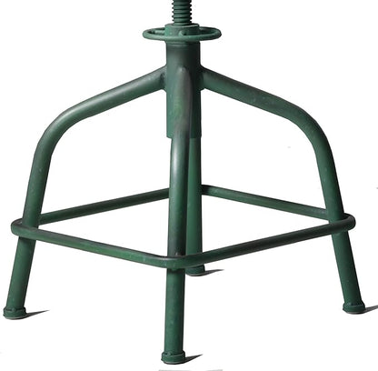 Topower 3-Piece Pub Bar Set Industrial Round Bar Table and Adjustable Swivel Stools with Backrest for 2 Match Bar Height and Counter Barstool Antique Green 1 Table + 2 Chairs