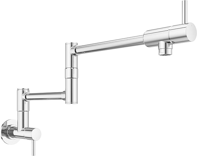 Pfister Lita Pot Filler Kitchen Faucet, 2-Handle, Wall Mounted, Single Hole, Polished Chrome Finish, GT533PFC