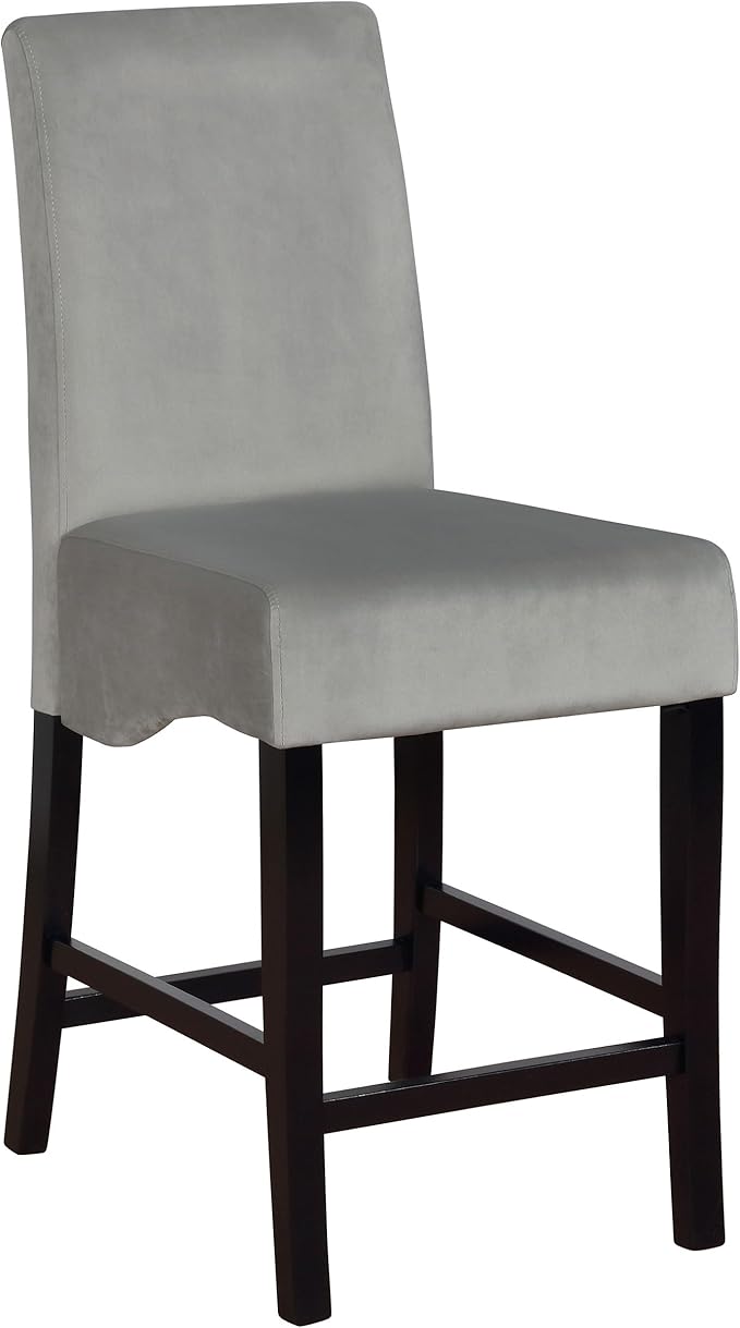 Coaster Home Furnishings - Stanton - Wood Upholstered Counter Height Chairs (Set of 2) - Padded High Back, Armless Stools with Footrest - Dining Room & Kitchen - Grey - 102069GRY