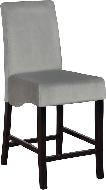 Coaster Home Furnishings - Stanton - Wood Upholstered Counter Height Chairs (Set of 2) - Padded High Back, Armless Stools with Footrest - Dining Room & Kitchen - Grey - 102069GRY
