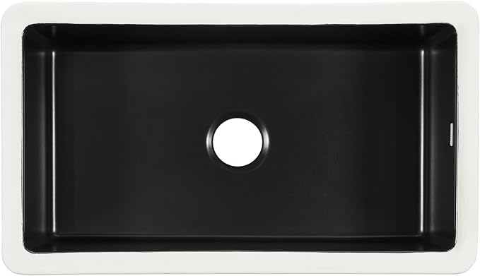 Sinkology Eden Fireclay Undermount Kitchen Sink, Undermount Installation, Surefire Finish (Matte Black, 31")