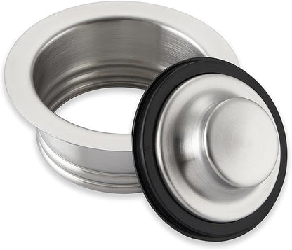Luxier GD02-B Kitchen Sink Garbage Disposal Flange and Stopper in Brushed Stainless Steel